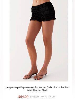 Peppermayo Ruched Mini Shorts